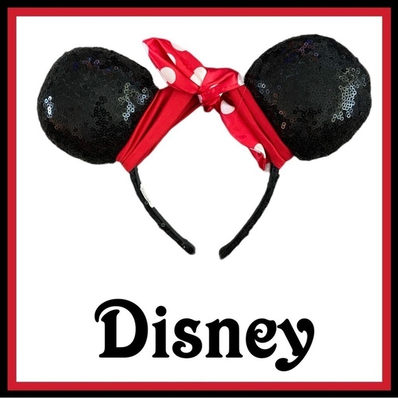 Minnie Mouse sequence ears with tie adult size - Picture 1 of 4